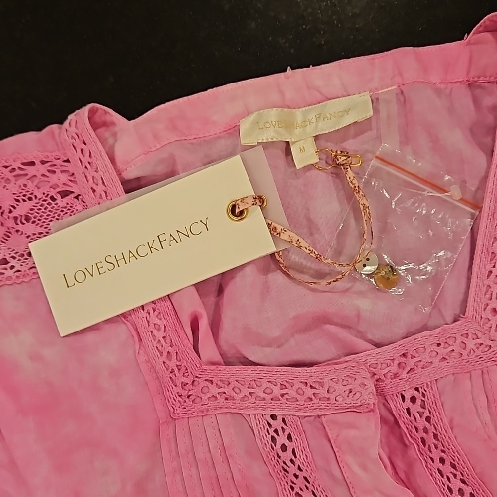 💕LOVESHACKFANCY💕 Edie Midi Dress ~ Begonia Hand Dye Medium M NWT - Picture 14 of 16